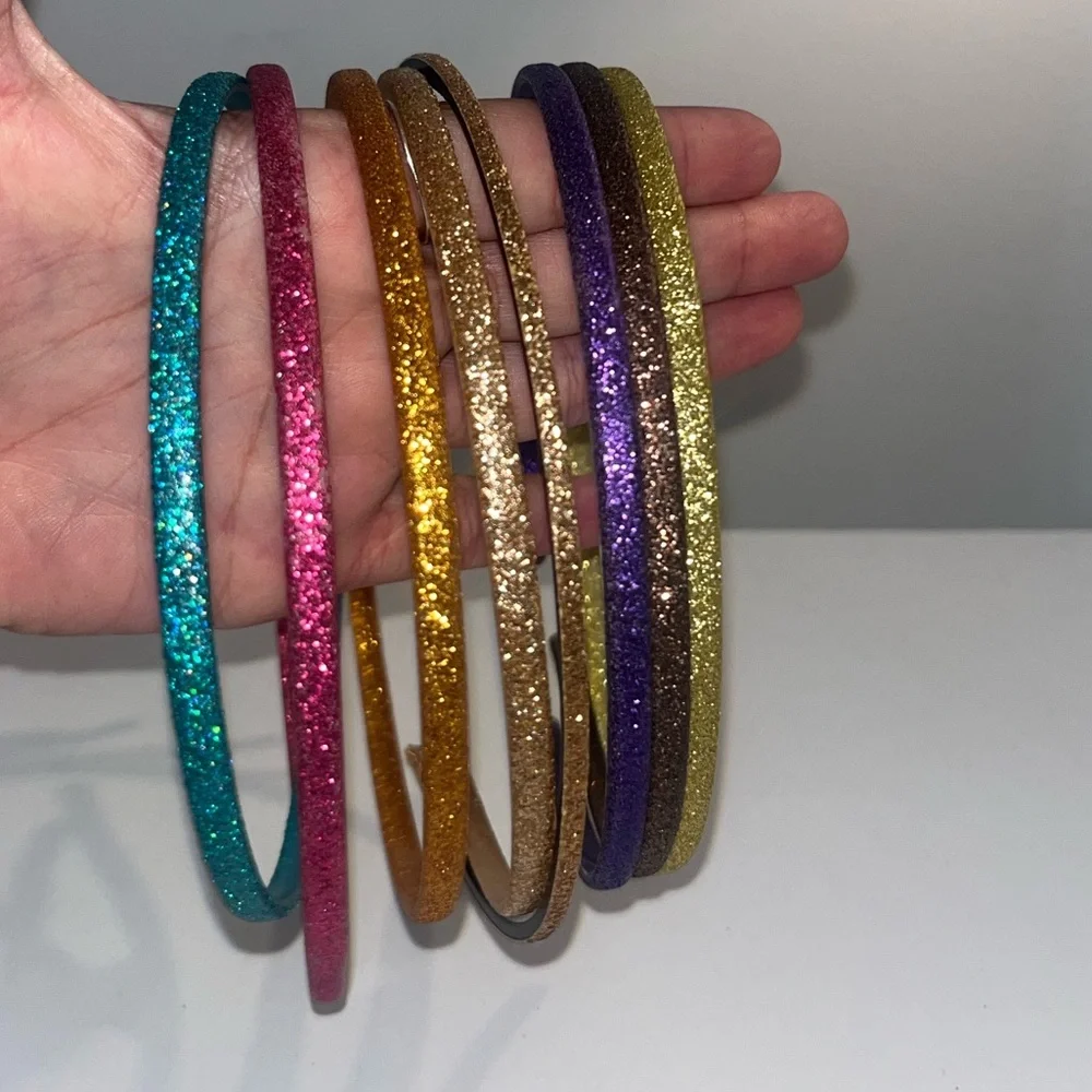 Lot of 8 sparkly headbands, rainbow colors​